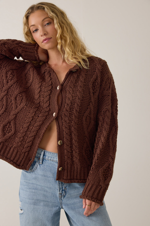 Raquel Cable Knit Cardigan - Altar'd State - 