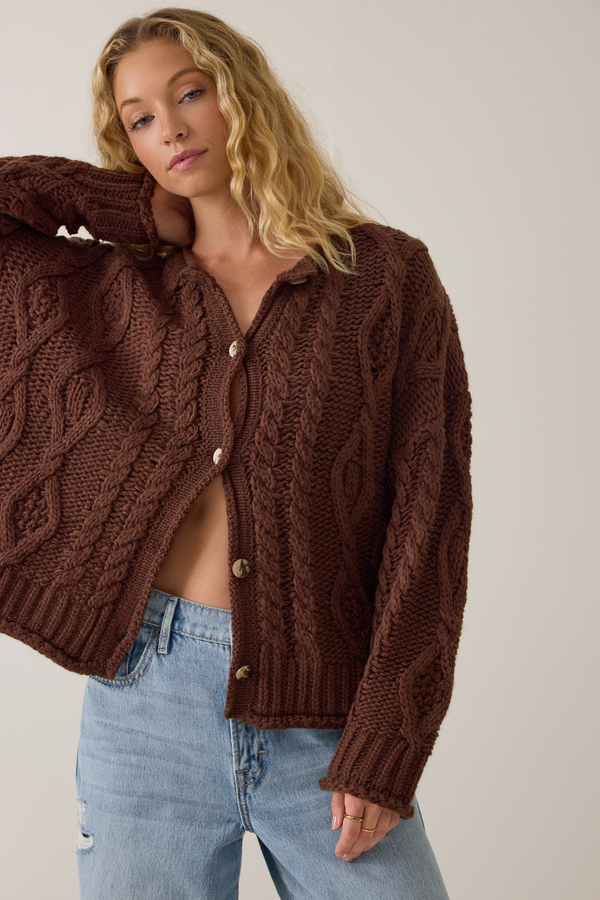 Raquel Cable Knit Cardigan - Altar'd State