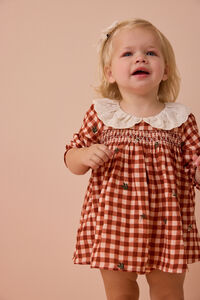 Clementine Gingham Embroidered Baby Dress Detail 5 - Altar'd State