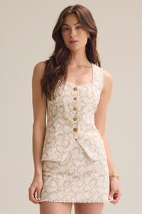 Adriel Button Front Shell Vest Detail 3 - Altar'd State