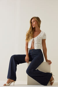 Kamille Stripe Wide Leg Trouser Detail 3 - Altar'd State