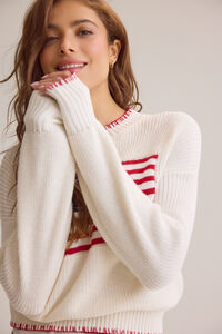 Newport American Flag Contrast Sweater Detail 4 - Altar'd State