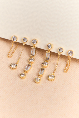 Bezel Drop Earring Set - Altar'd State - 