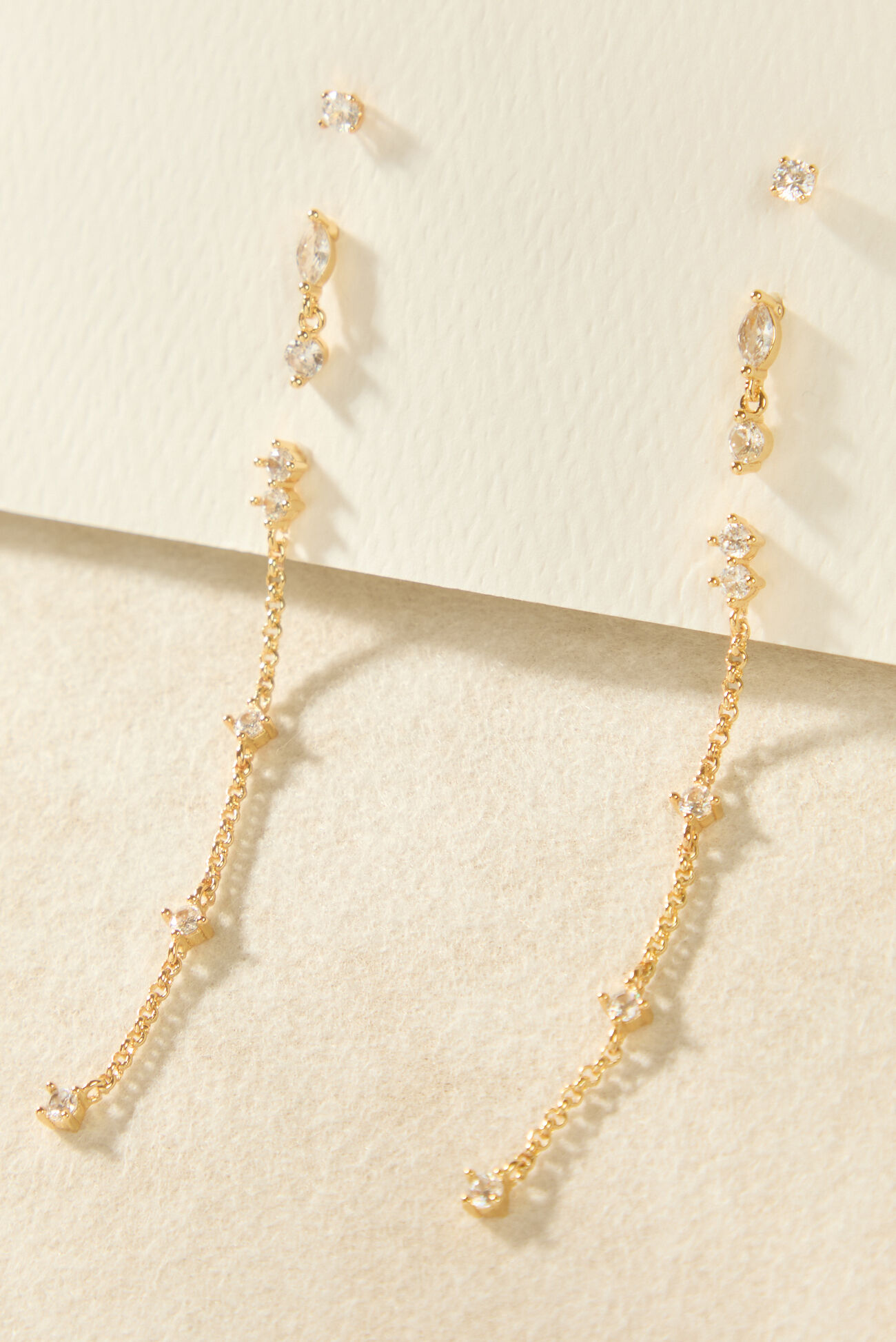 Tessa 18k Gold 3 Pack Earring Set