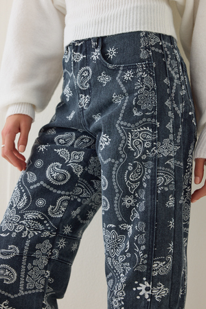 Kerstin High Rise Bandana Barrel Pants - Altar'd State