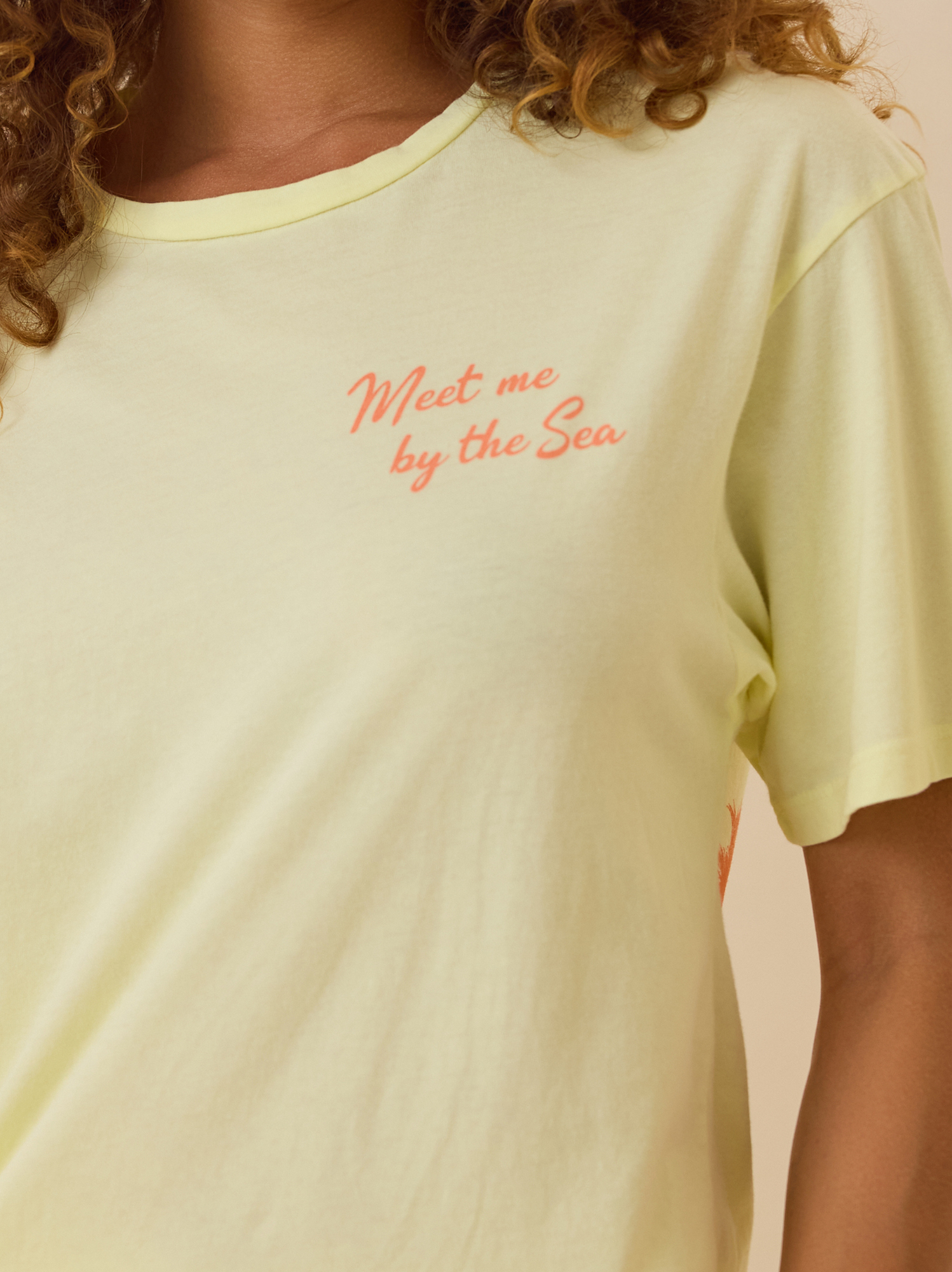 Meet By The Sea Graphic Tee in Lemon | Altar