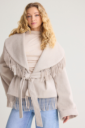 Zoe Fringe Tie Waist Jacket - Altar'd State