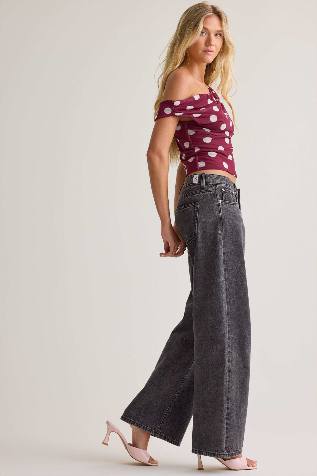 Nola Off-Shoulder Dot Top