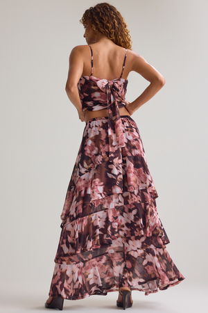 Jenna Ruffle Floral Midi Skirt - Altar'd State