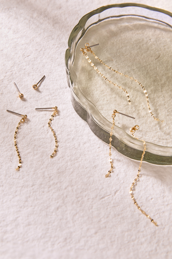 18K Gold Chain Link Earring Set - Altar'd State