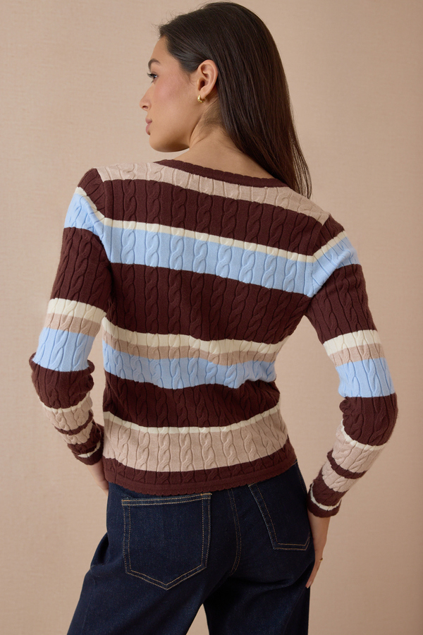 Harper Cable Knit Cardigan Detail 6 - Altar'd State