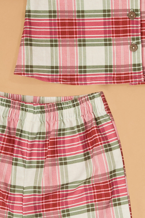 Plaid Wishes Peter Pan Collar Pajama Set - Altar'd State - 