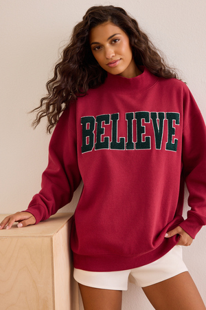 Believe Mock Neck Pullover - Altar'd State - 