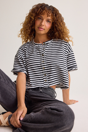 Keaton Button-Up Stripe Top - Altar'd State