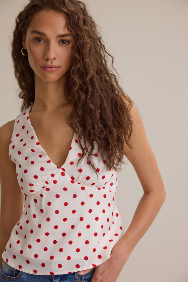 Brianna Dot Satin Tank Detail 2 - Altar'd State