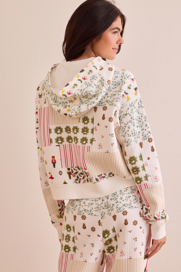 Christmas Quilted Patchwork Hoodie Detail 5 - Altar'd State
