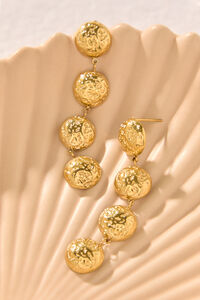 18K Marigold Hammered Dangle Earrings Detail 2 - Altar'd State