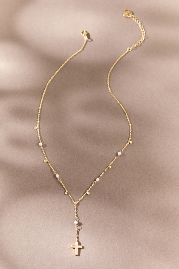Eve Pearl Sparkle Necklace Detail 2 - Altar'd State