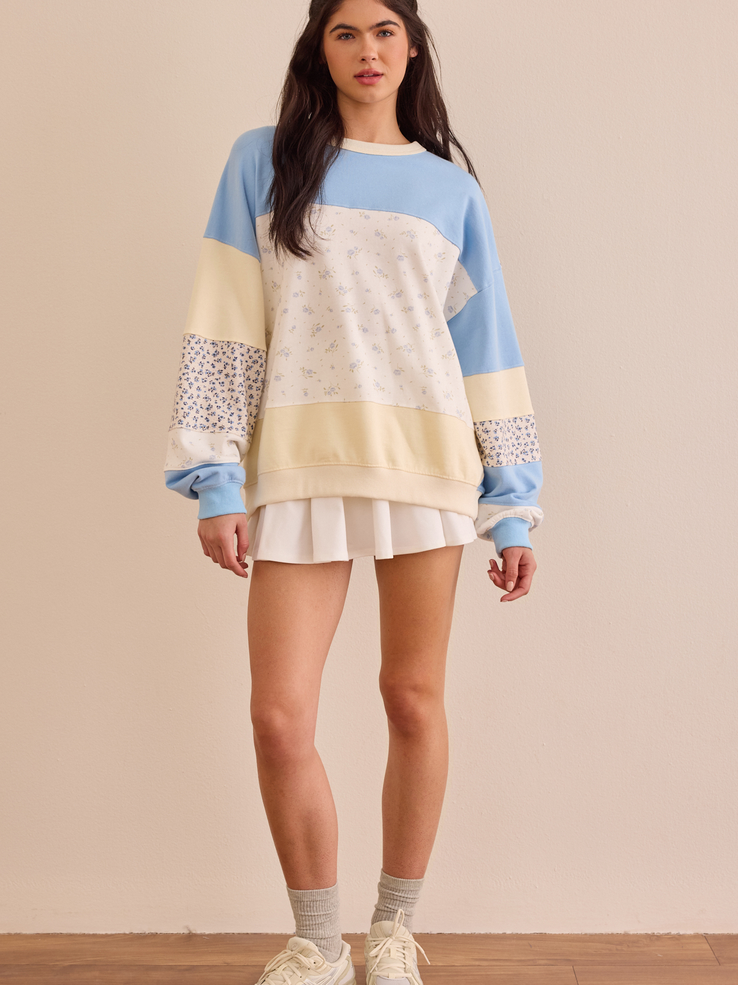 Mixed Bloom Pullover in Blue | AS Revival