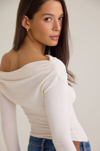 Rhea Asymmetrical Fitted Knit Top Detail 5 - Altar'd State