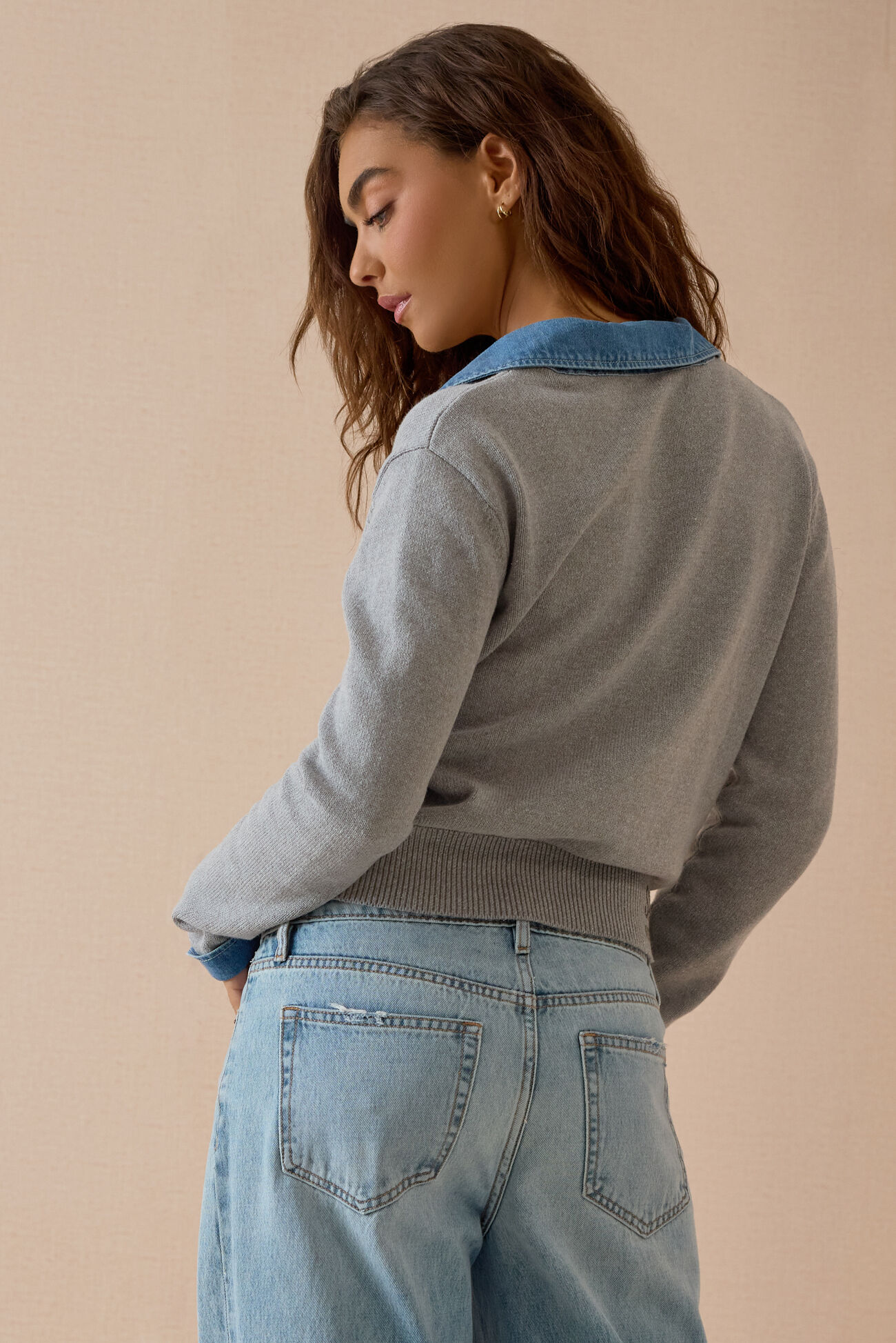 Harley Denim Collar Sweater