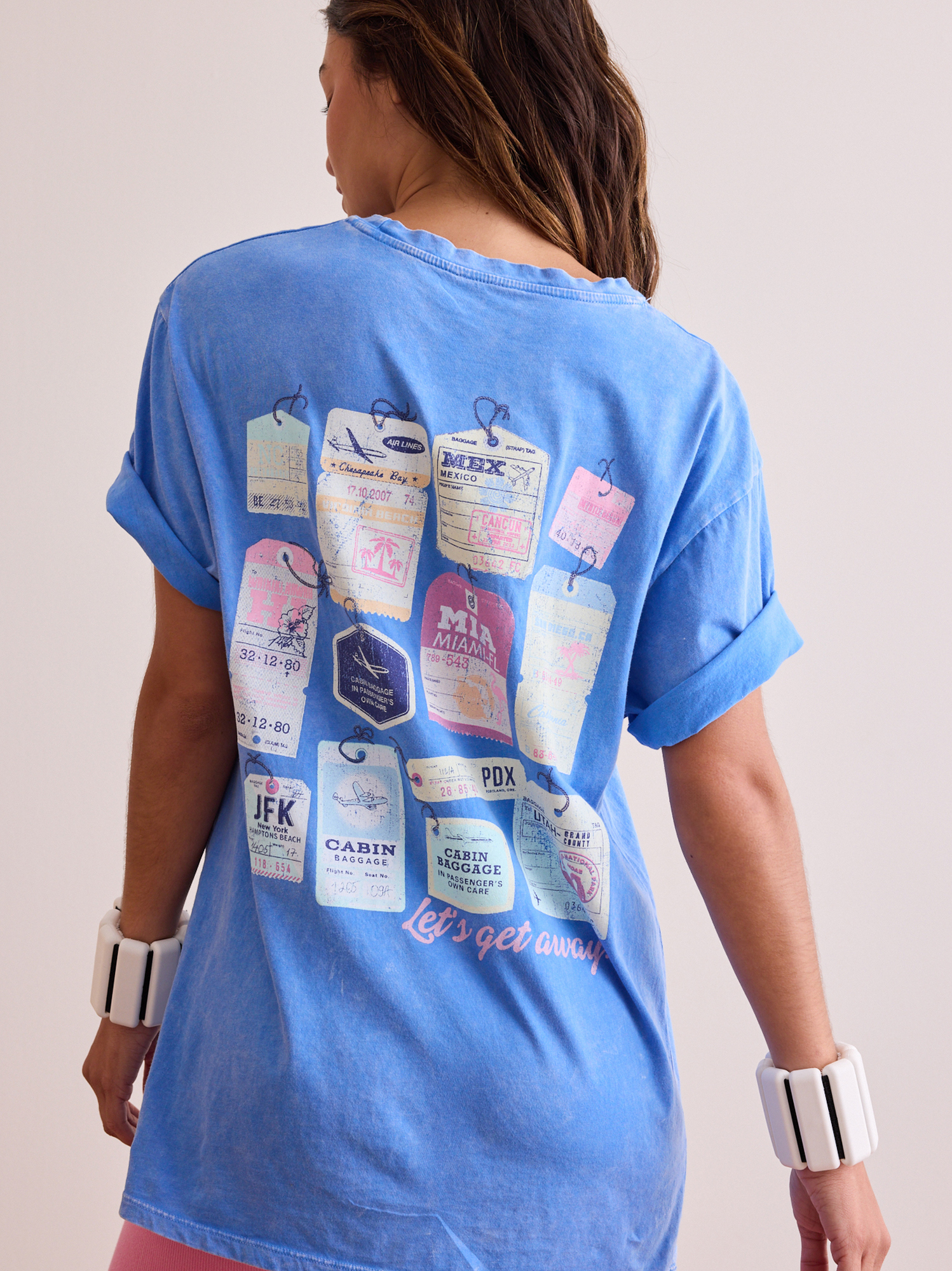 Text You When I Land Oversized Tee in Blue | AS Revival