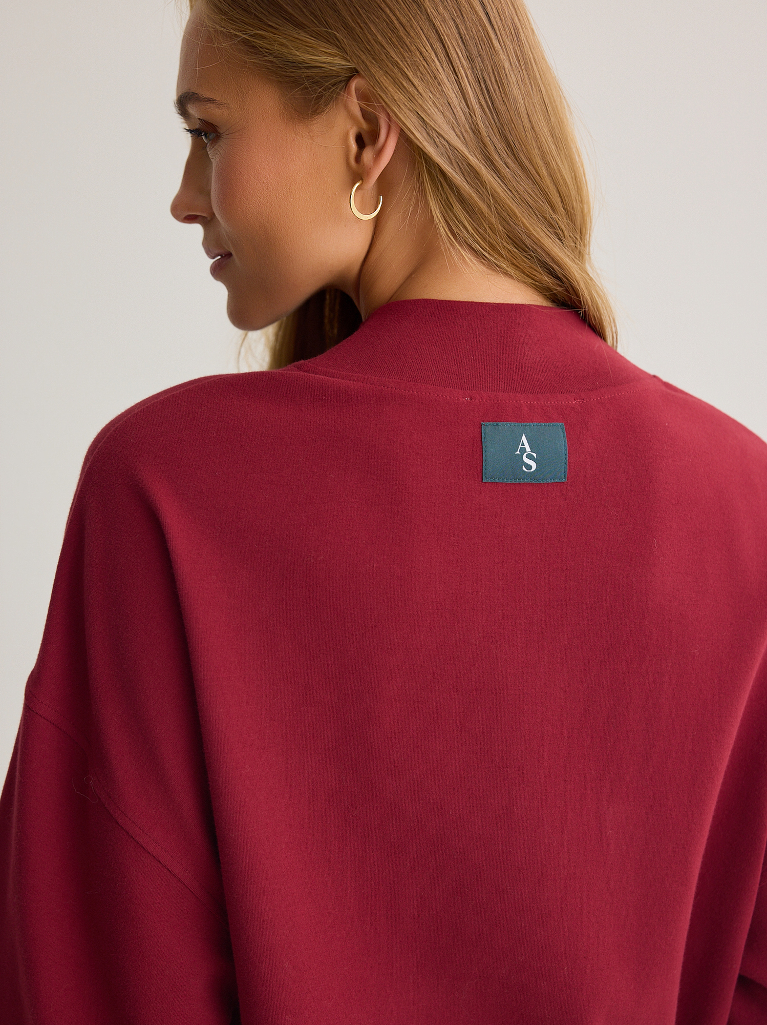 Clarice Lounge Mock Neck Top in Burgundy Multi | Altar'd State
