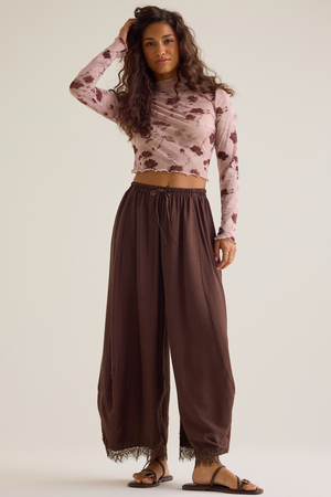 Chloe Lace Trim Pants - Altar'd State