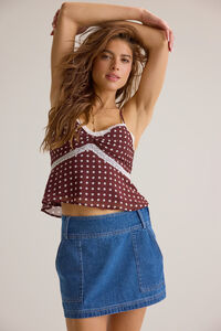 Karsen Denim Mini Skirt Detail 4 - Altar'd State