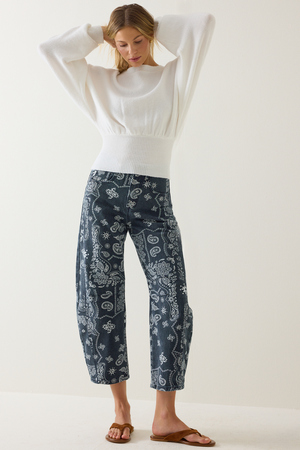 Kerstin High Rise Bandana Barrel Pants - Altar'd State