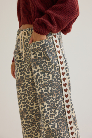 Meredith Cheetah Heart Pants - Altar'd State - 