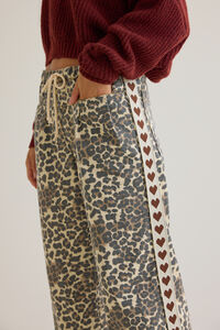 Meredith Cheetah Heart Pants Detail 2 - Altar'd State