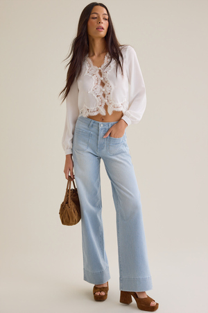 Cleo Stripe Front Pocket Jeans - Altar'd State - 