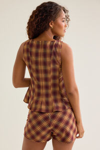 Lizzie Plaid Peplum Top Set Detail 5 - Altar'd State