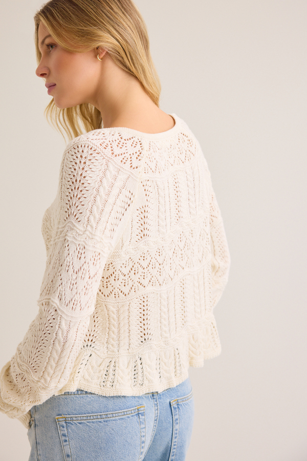 Lilliana Pointelle Cardigan Detail 6 - Altar'd State