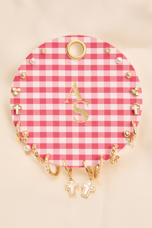 18K Gold Red Gingham Earring Pack - Altar'd State - 