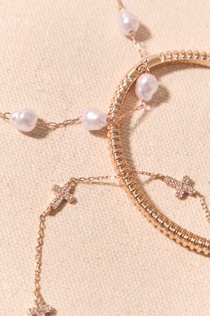 Pearl Cross Bracelet Set - Altar'd State - 