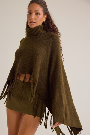 Emmaline Fringe Poncho - Altar'd State - 