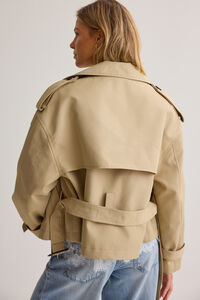 Elowen Cropped Trench Jacket Detail 7 - Altar'd State