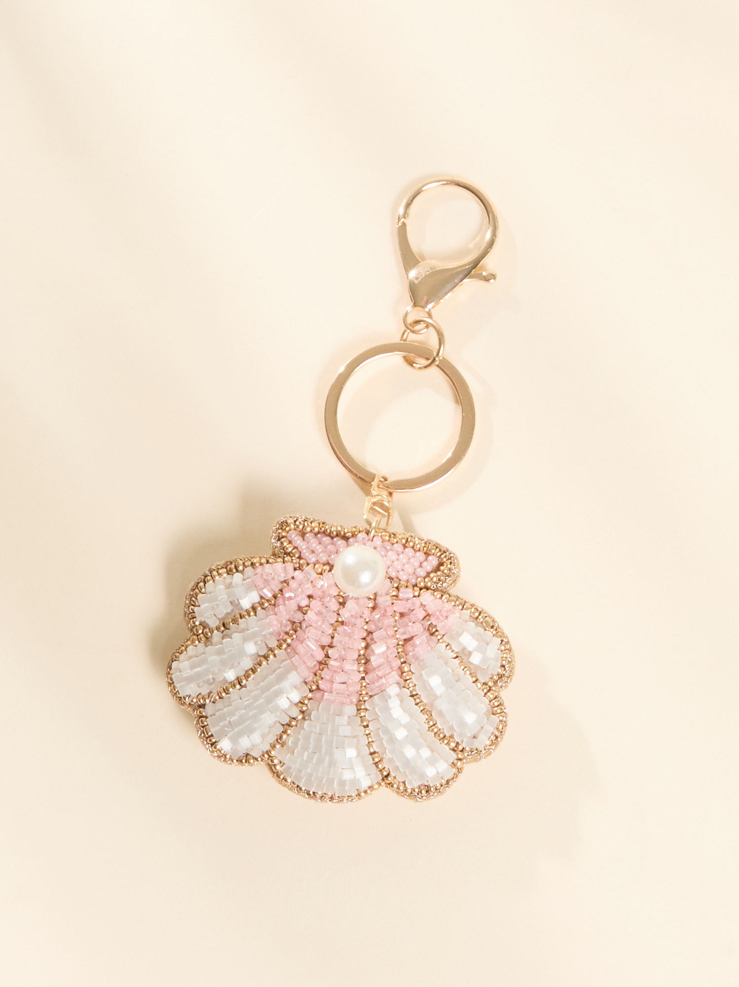 Beaded Seashell Bag Charm in Pink | Altar'd State