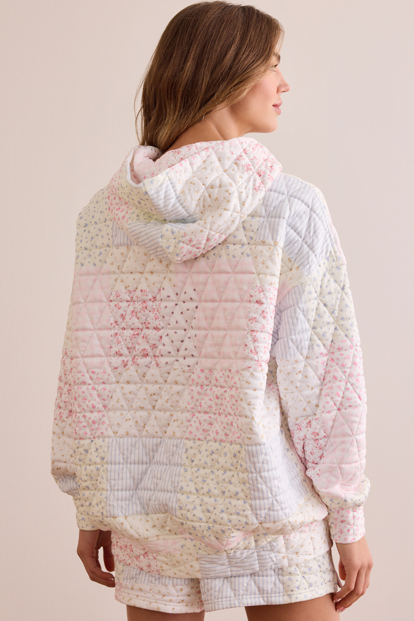Move Free Patchwork Hoodie in Floral & White | AS Revival