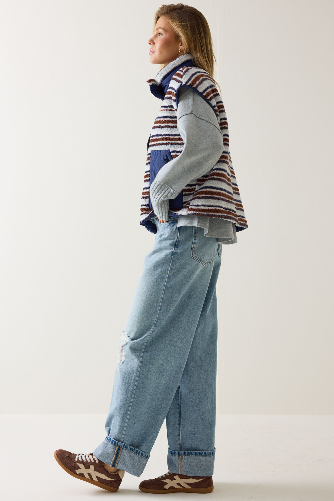 Marlow Stripe Sherpa Vest