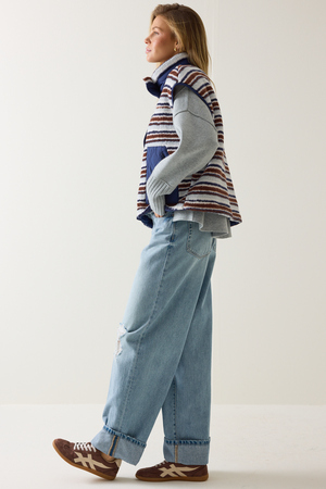 Marlow Stripe Sherpa Vest - Altar'd State - 