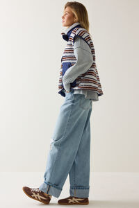 Marlow Stripe Sherpa Vest Detail 3 - Altar'd State
