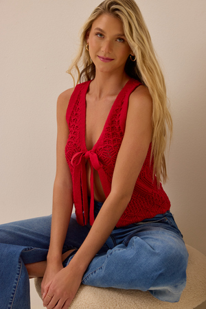 Tyra Crochet Vest - Altar'd State - 