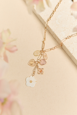 Belle Charm Cluster Necklace - Altar'd State - 