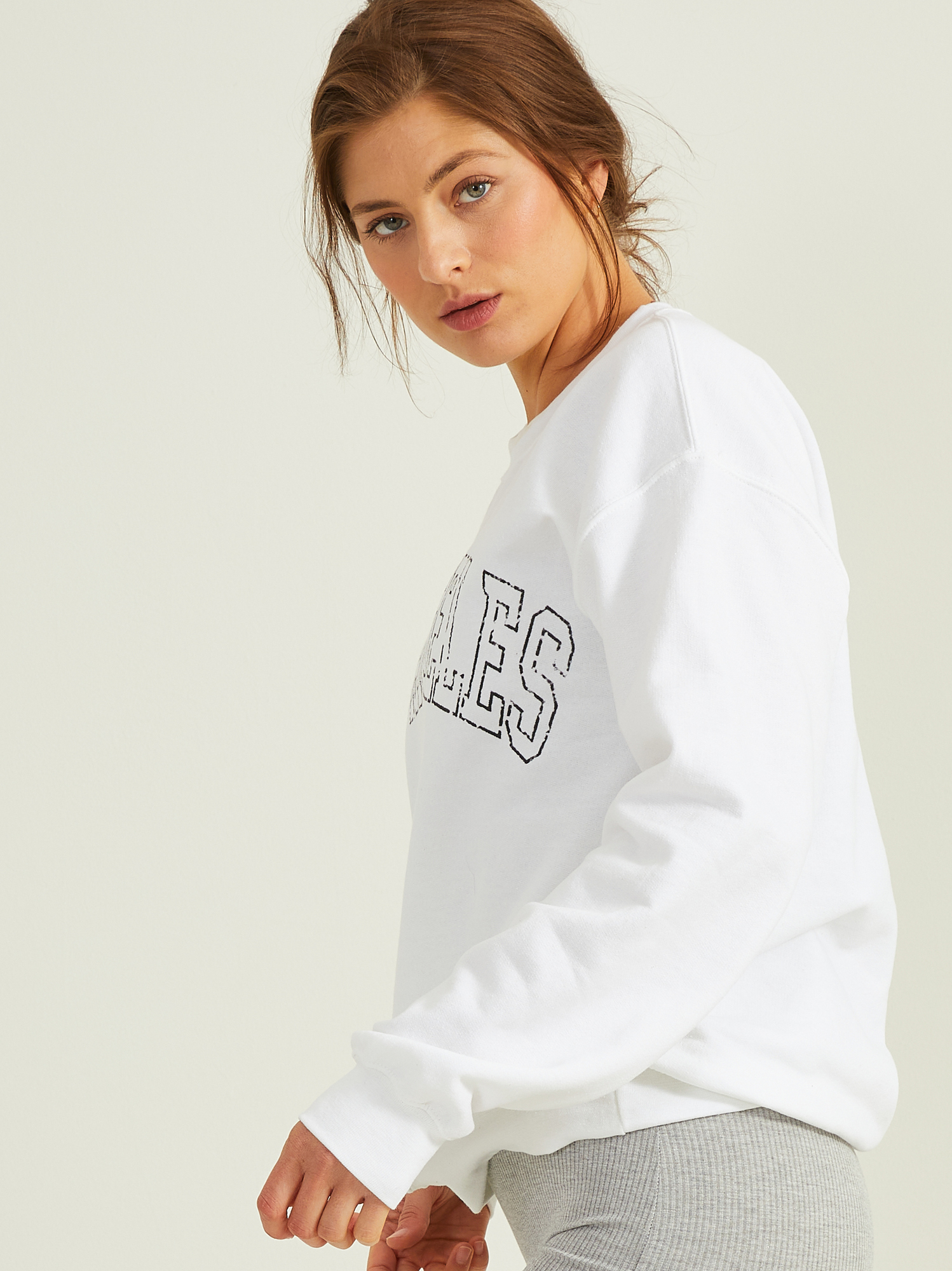 Los Angeles White Graphic Sweatshirt