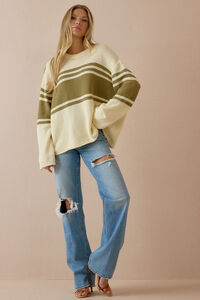 Nala Oversized Stripe Sweater Detail 2 - Altar'd State