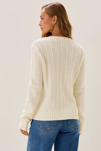 Sami American Flag Cable Knit Sweater Detail 6 - Altar'd State