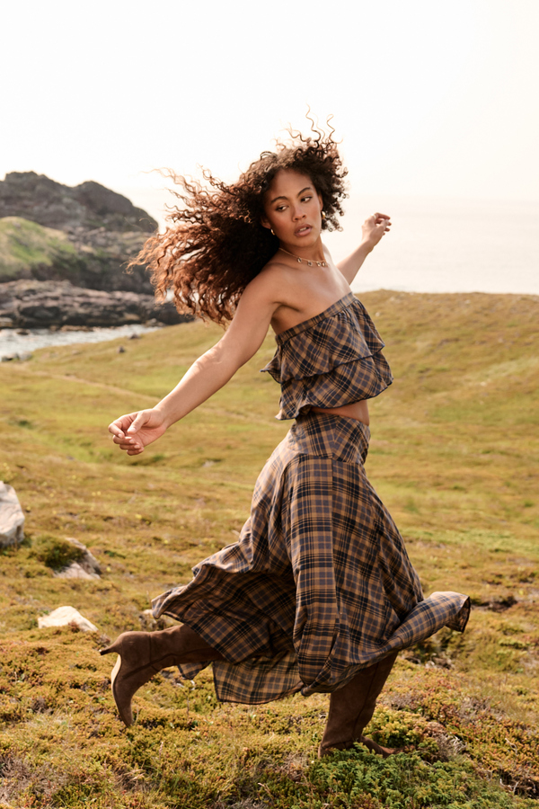 Camden Plaid Tube Top Detail 4 - Altar'd State
